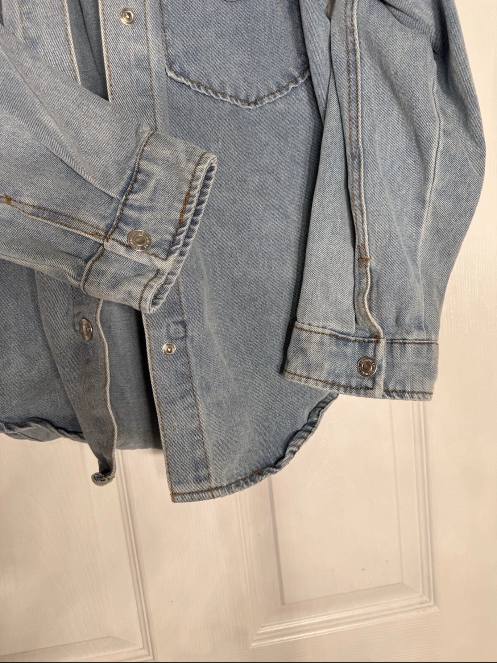 VTG Stoosh Blue Denim Distressed Jean Shirt Jacket Sz(M) - Picture 6 of 6